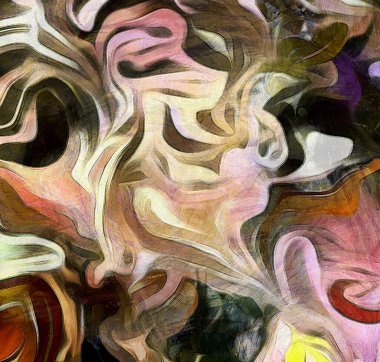 Renk hareketlerinin akışkan çizgileri. 3B görüntüleme