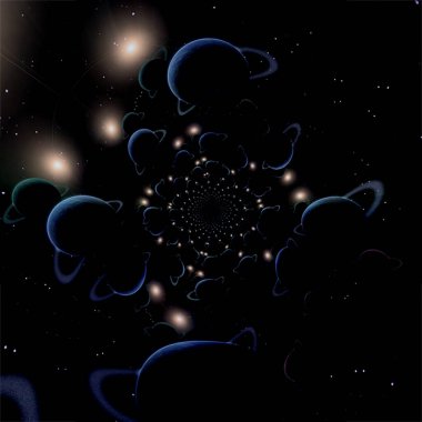 Gezegenlerin fraktali. 3B görüntüleme