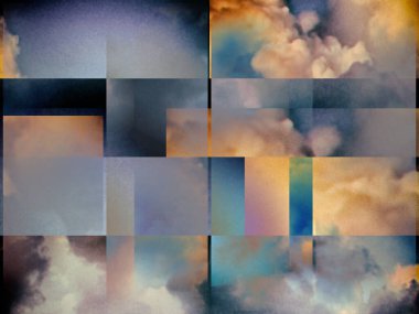 Soyut arkaplan. Renkli bulutlar. 3B görüntüleme