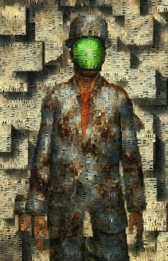 İnsanlığın Oğlu Yorumu. Dijital soyut. 3B görüntüleme