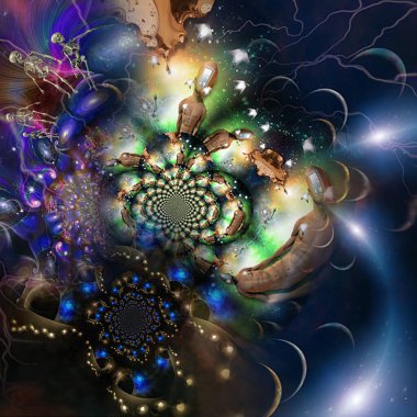 Gerçek dışı görüntüler. Boyutların fraktali. 3B görüntüleme