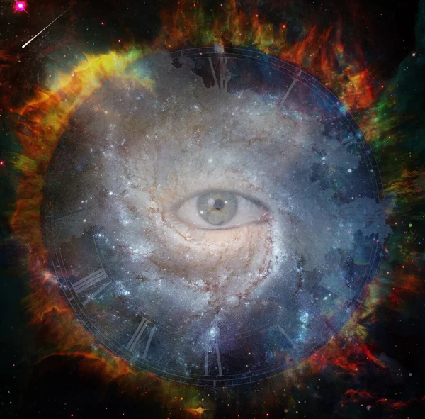 Όλοι Βλέπουν Μάτια Στο Διάστημα Κύκλος Φωτιάς — Φωτογραφία Αρχείου