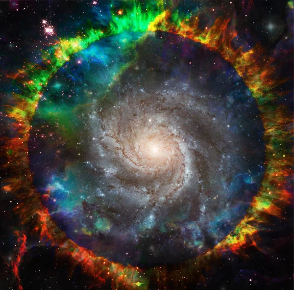 Szürreális Művészet Galaxis Tűz Belső Körében Renderelés — Stock Fotó
