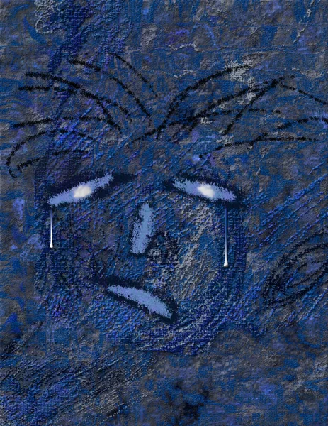 Abstract Sad Face Rendering — Stock Photo, Image
