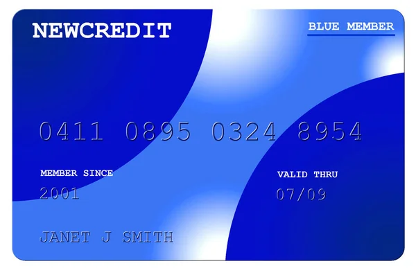 Blue Genérico Tarjeta Crédito Renderizado —  Fotos de Stock