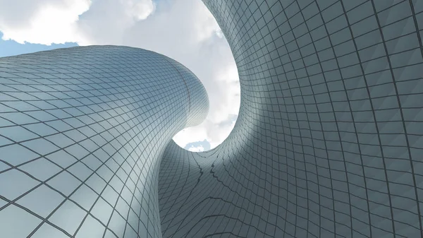 Zeitgenössische Architektur Stahl Und Glasturm Rendering — Stockfoto