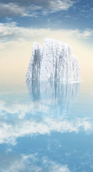 Iceberg Oceano Tranquillo Rendering — Foto Stock