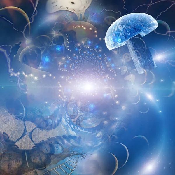 Warped Space Time Mushroom Hallucinogen — Stock Photo, Image