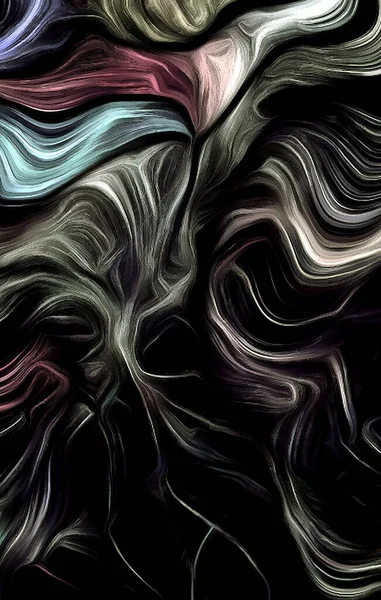 Linhas Fluidas Movimento Cor Cores Escuras Abstratas Renderização — Fotografia de Stock