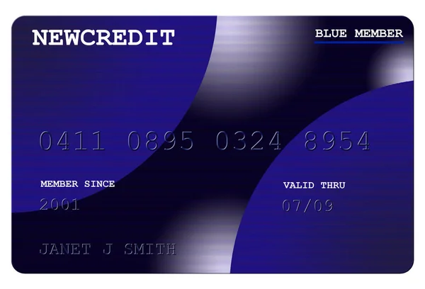 Carte Crédit Blue Generic Rendu — Photo