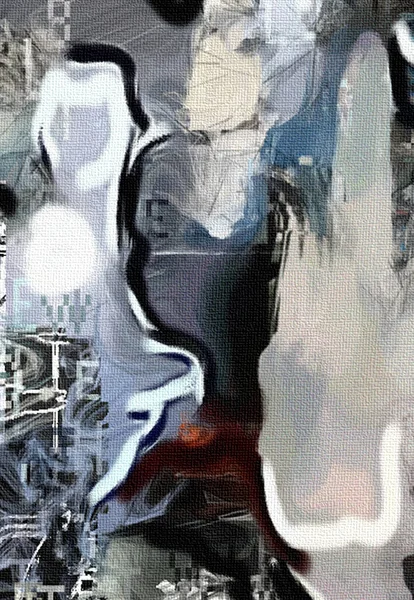 Pintura Abstrata Complexa Renderização — Fotografia de Stock