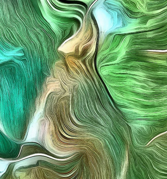 Рідинні Лінії Руху Зеленого Кольору Візуалізація — стокове фото