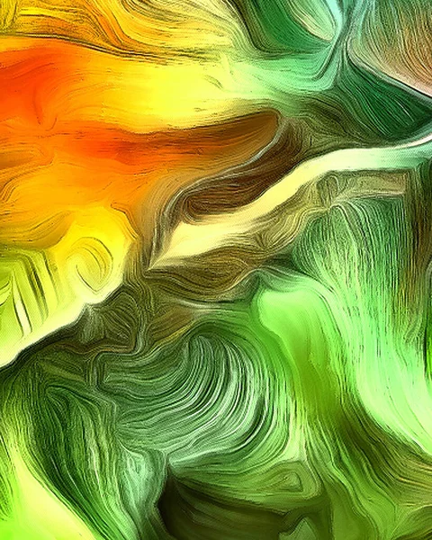 Linee Fluide Movimento Colore Verde Rendering — Foto Stock