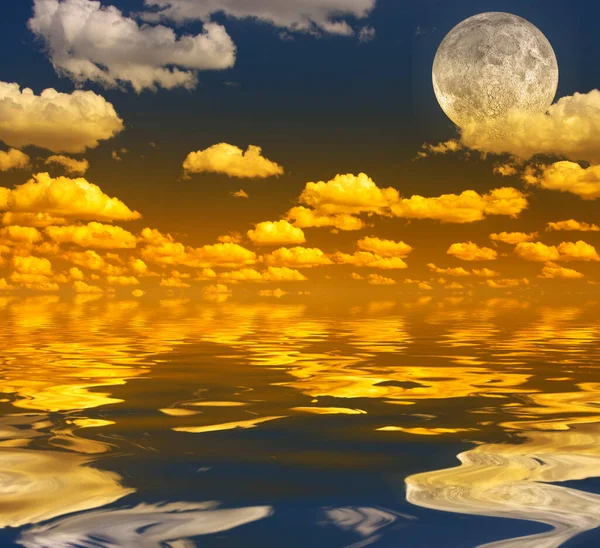 Riesiger Mond Wolken Rendering — Stockfoto