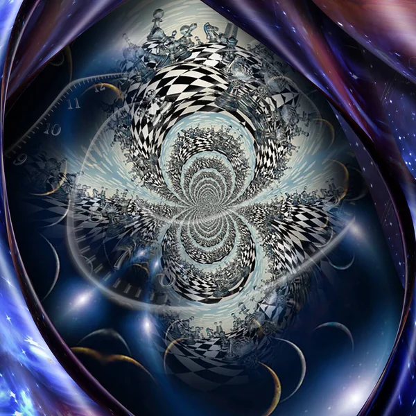 Illusory Flow Time Planetary Fractal — Stock Photo, Image