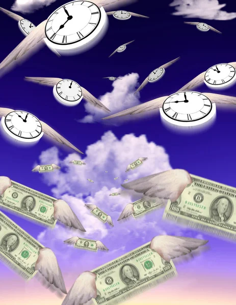 Tijd Geld Weergave — Stockfoto