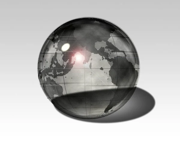 Planet Erde Glaskugel Rendering — Stockfoto