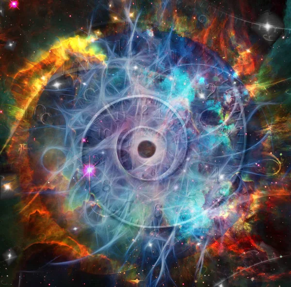 Univers Coloré Vif Avec Spirale Temps Rendu — Photo
