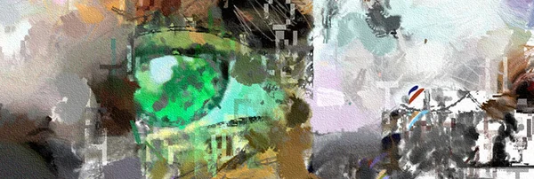 Abstrakt Grönt Öga Digital Målning Rendering — Stockfoto