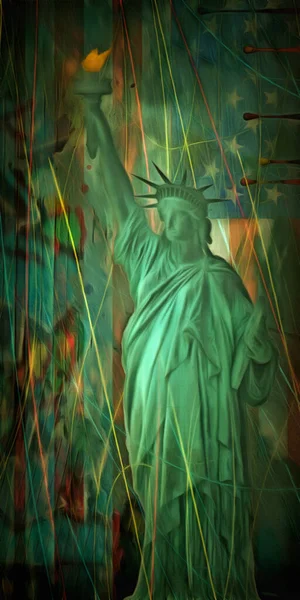 Vrijheidsbeeld Amerika Weergave — Stockfoto