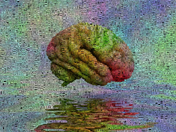 Colorido Cerebro Humano Cierne Sobre Agua — Foto de Stock
