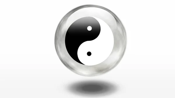 Señal Yin Yang Renderizado —  Fotos de Stock