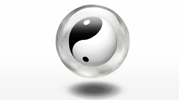 Señal Yin Yang Renderizado — Foto de Stock