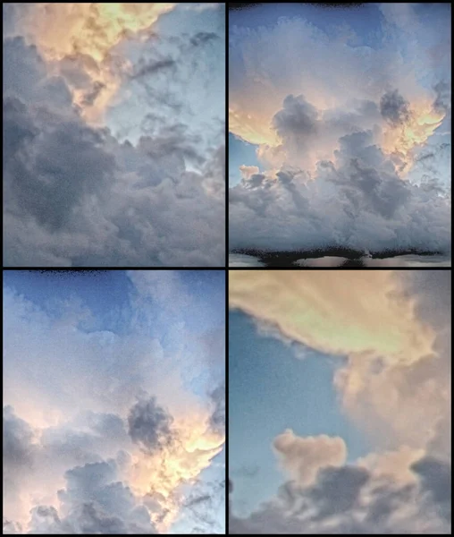 Fondo Geométrico Abstracto Con Nubes — Foto de Stock