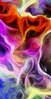 Renk ve çizgilerin soyut hali. 3B görüntüleme