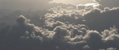 Bulutların üstünde. 3B görüntüleme