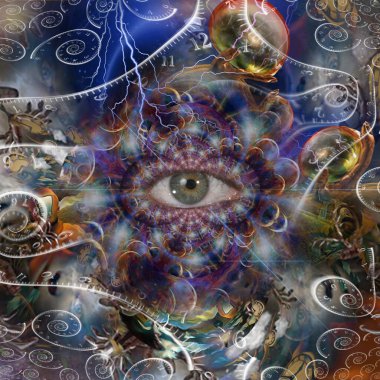 Sonsuz boşluklar. Zaman spiralleriyle gerçeküstü kompozisyon. 3B görüntüleme