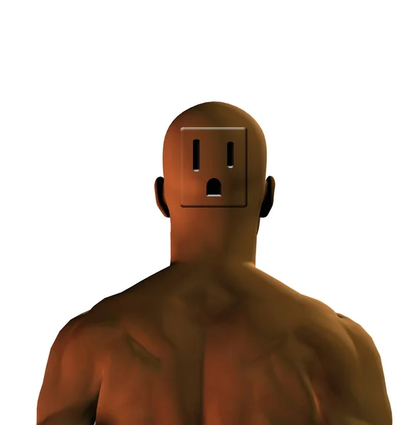 Man Plug Head — Stock Photo, Image