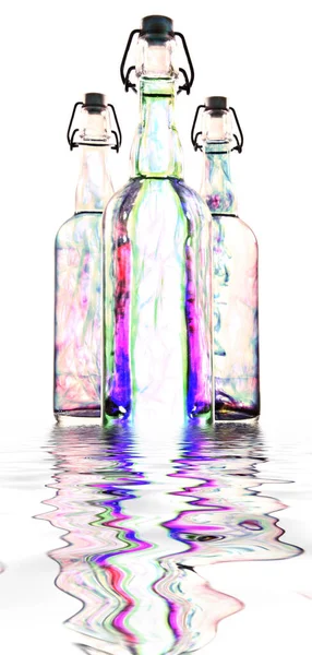 High Key Flaskor Och Färg — Stockfoto