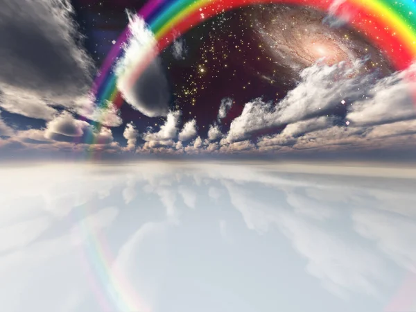 Rainbow Clouds Rendering — Stock Photo, Image