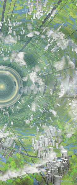 Intergalactische Ruimte Kolonie Schip Interieur — Stockfoto