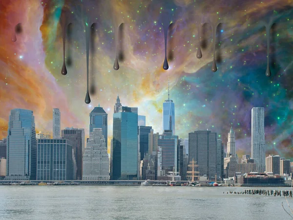 Nueva York Pintura Abstracta Colorida — Foto de Stock