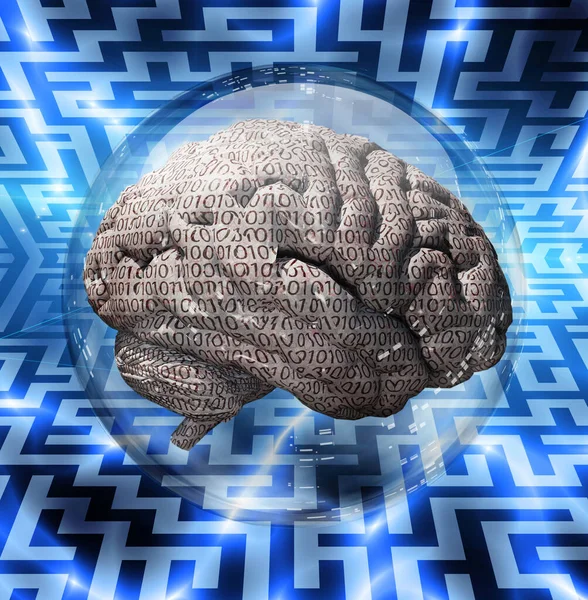 Menselijke Hersenen Kristallen Bol — Stockfoto