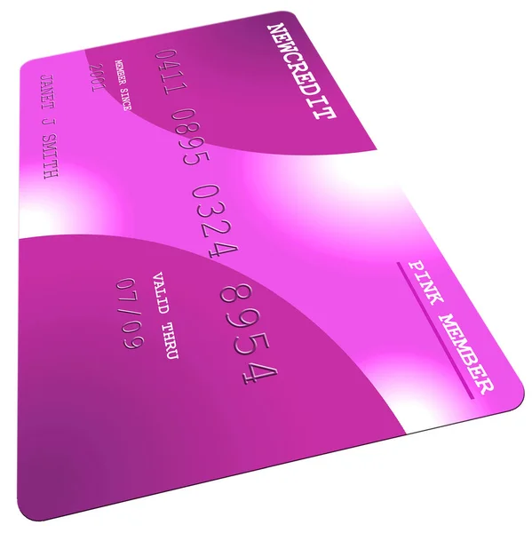 Generische Rosa Kreditkarte Rendering — Stockfoto