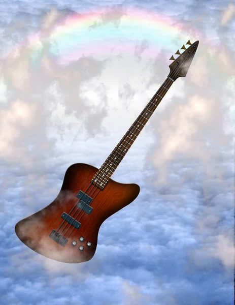 Guitare Basse Moderne Dans Ciel — Photo