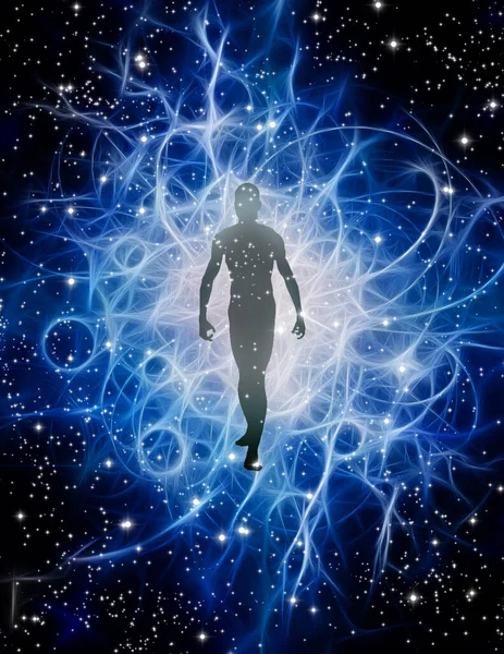 Spirit Emerges Space Soul Aura Rendering — Stock Photo, Image