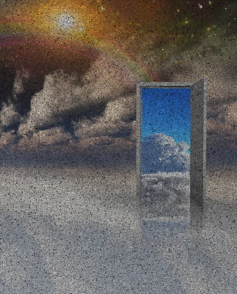 Abstract Painting Doorway Sky — Stock Photo, Image