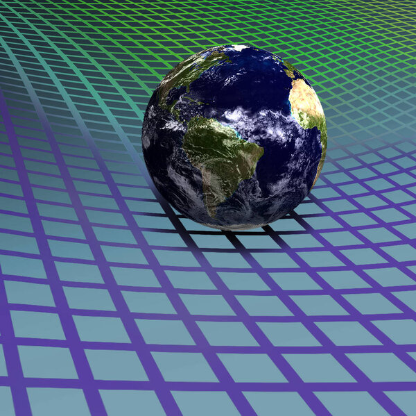 Planet Earth and mesh grid
