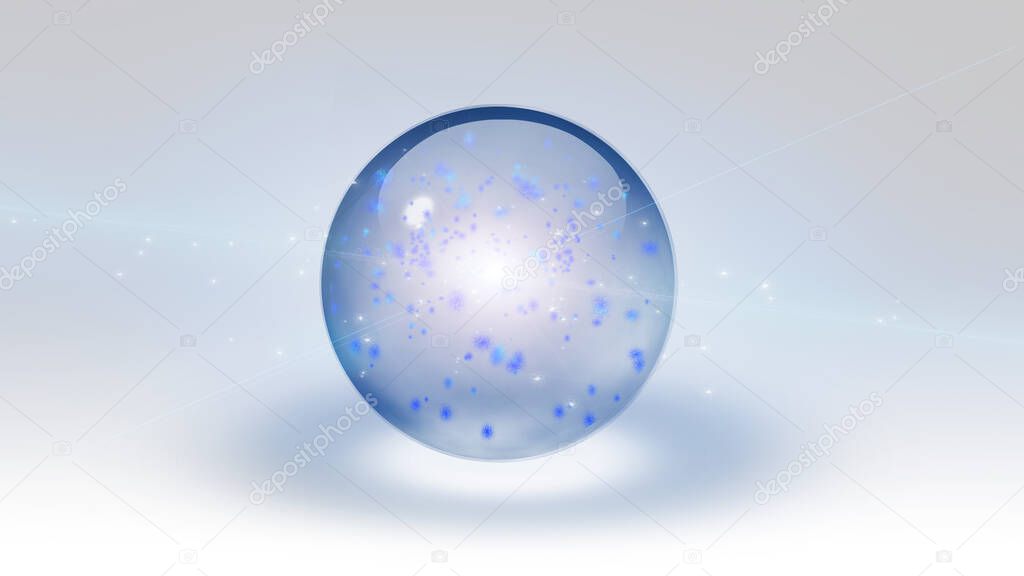 Light inside crystal ball