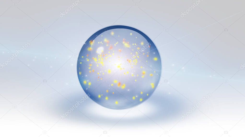 Light inside crystal ball