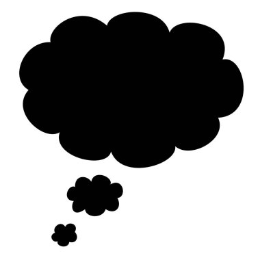 siyah düşünce bulutu, basit çizim tasarımı