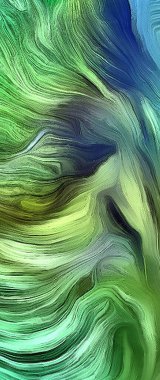 Yeşil renk hareketinin akışkan çizgileri. 3B görüntüleme