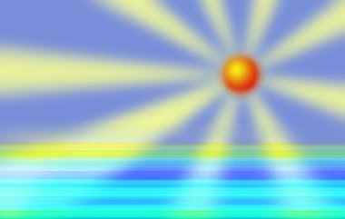 Güneş ışınları ile soyut renk arkaplanı 