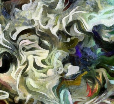 Renk hareketlerinin akışkan çizgileri. 3B görüntüleme