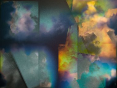 Soyut arkaplan. Renkli bulutlar. 3B görüntüleme