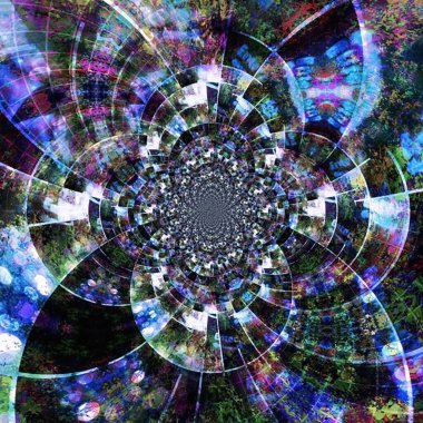 Geometrik desenli soyut fraktal. 3B görüntüleme